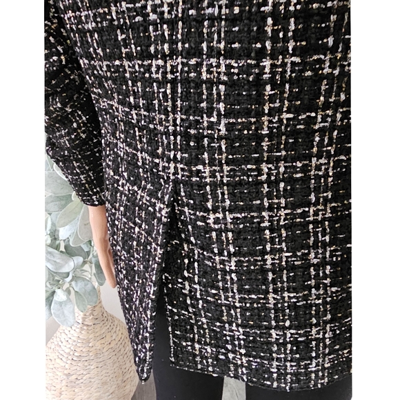 Generation Love Black Lexi Vegan Leather Combo Tweed Blazer - Picture 7 of 12